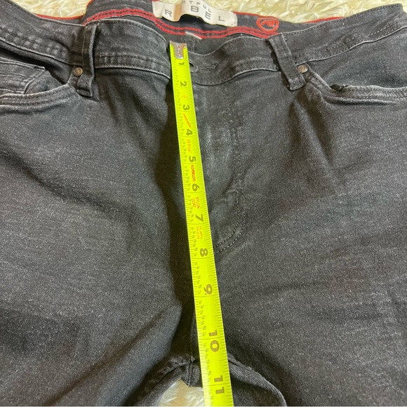 Artful Rebel Jeans Mens 36x30 Black  Stretch Straight Distressed Denim W/pockets - Picture 8 of 11